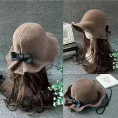 Chapéu de lã de bowknot vintage feminino, Fedoras para senhoras, cúpula de feltro para casamento Igreja Jazz, boné feminino elegante, outono e inverno na internet