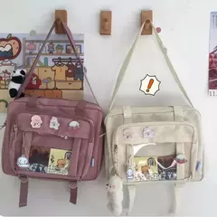 Bolsa Crossbody de Nylon Transparente para Mulheres Bolsa de Ombro Bolsa JK Meninas Japonesas do Ensino Médio, Bolsa de Livro Transparente, Segundo Elemento - comprar online