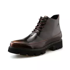Botas de couro italiano para homens, botas de motocicleta de plataforma alta marca de luxo, sapatos de neve inverno - comprar online
