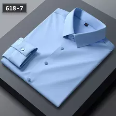 Camisas sem costura de alta qualidade masculina, manga longa, fina, casual, luxo - comprar online