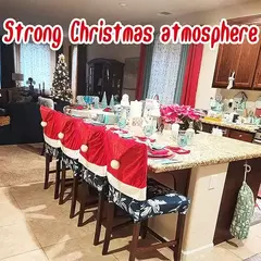 1-6 pçs decoração de natal capas de cadeira papai noel chapéu vermelho cadeira boné cozinha jantar cadeira slipcovers conjuntos para o feriado de natal - comprar online