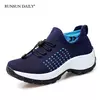 Sapatos de caminhada femininos moda meia tênis respirar confortável sapatos de enfermagem sapatos casuais plataforma mocassins antiderrapante