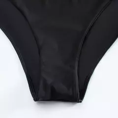 Biquíni de cor sólida com suspensão oca para as mulheres, maiô sexy sem encosto, biquíni de cintura baixa, moda - comprar online
