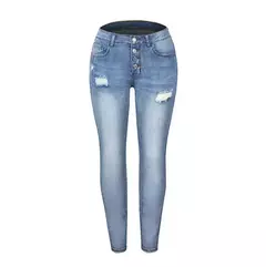 Amazon shein denim cintura magra lápis jeans feminino franja design danificado transfronteiriço temu tecido fino comprimento médio da cintura - Wolf Magazine