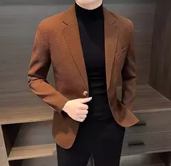 Imagem do Blazer fino preto slim fit masculino, jaquetas masculinas, casaco de negócios, estilista de luxo, roupas de alta qualidade, novo, 2021