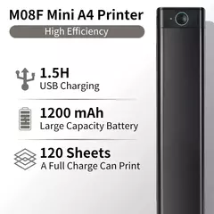 Imagem do Phomemo-Impressora Térmica Portátil De Papel, Impressoras De Viagem Móveis Sem Fio Para Carro E Escritório, M08F, A4, Suporta 8.26 "x 11.69";;VERDADEIRO;;"M08F Black Green