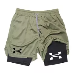 Shorts esportivos de malha rápida seca para homens, corrida, treino, compressão, corrida, fitness, ginásio, desempenho, casual, verão, 2 em 1 na internet