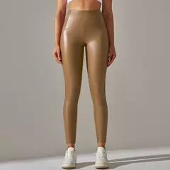Leggings de couro PU de veludo fino, calças elásticas altas, calças de emagrecimento sexy, outono e inverno, 6 cores - comprar online