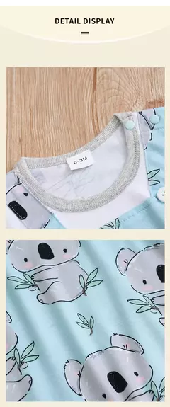 Macacão com estampa Koala recém-nascido, roupas de bebê, menina, menino, macacão manga curta, infantil, pijama infantil, roupa de uma peça, verão, 0-18 meses - loja online
