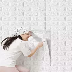 3D Simples Tijolo Padrão Adesivos de Parede, Espessado, À Prova de Som, Impermeável, À Prova de Umidade, DIY, 15Pcs, 20Pcs, 40Pcs na internet