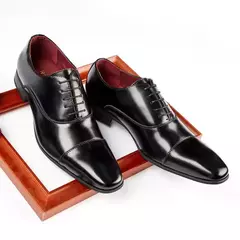 Imagem do Sapato de couro clássico masculino de negócios, confortável deslizar sobre sapatos, oxfords, moda, novo, tamanho 46, 2023