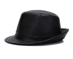 Imagem do Chapéus de couro genuíno masculino, bonés de vaqueiro quentes, couro 100% real, novo estilo, moda, outono, inverno