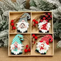 Natal Gnomes Pingentes De Madeira, Decorações De Feliz Natal Para Casa, Decorações De Árvore De Natal, Presente De Ano Novo, 2024