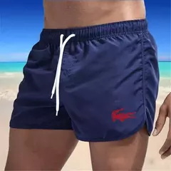 Calção de banho com cordão masculino, roupa de banho, shorts de banho, shorts respiráveis, surfe de verão, calções de praia, calças esportivas - Wolf Magazine