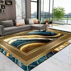 Tapete dourado luxuoso para decoração de sala, abstrato moderno, casa, escritório, tapetes de área grande, quarto macio, lounge tapete