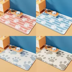 Tapete de alimentação para animais de estimação, tapete absorvente para comida e tigela de água, placemat para animais de estimação, sem manchas, secagem rápida, tapete para gatos, filhote de cachorro, acessórios para cães