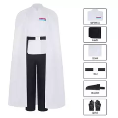 Imagem do Imperial Oficial Cosplay Fantasia, Uniforme Conjunto Completo, Tops, Calças, Manto Acessórios, Encenação de Halloween, GuNice Stellari
