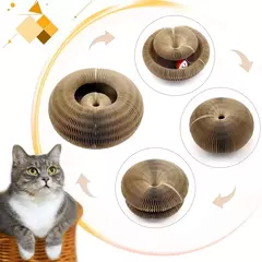Magic Cat Scratch Organ Board Toy Cat com Ball Cat Grinding Claw Cat Climbing Frame Kitten Round Ondulado Cat Coçar Toy - loja online