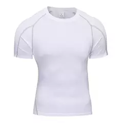 Meias atléticas elásticas masculinas, camiseta de corrida, roupa esportiva, camiseta skinny, ginástica fitness, tops esportivos, camiseta de compressão, verão - comprar online