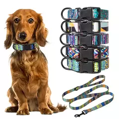 Coleira e coleira para animais de estimação, conjunto para pequenos, médios e grandes, coleira para caminhada, estilo boêmio, filhote de cachorro, gato, suprimentos para animais de estimação, bulog, chihuahua - comprar online