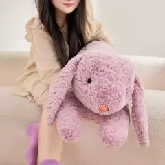 Imagem do Coelho longo travesseiro de corpo de pelúcia grande urso bonito coelho de pelúcia almofada de dormir decorativo corpo travesseiro cadeira volta almofada decoração