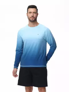 Camiseta de praia de manga comprida masculina, T-shirt Rash Guard, secagem rápida, desportiva, pesca, caminhadas, verão, UPF 50 Plus