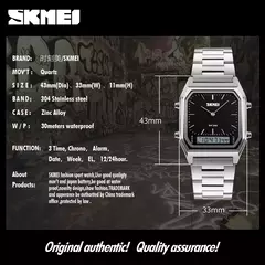 Skmei-homens relógios de pulso 1220, casual, digital, dual time, esportes, cronógrafo, à prova d'água, quartzo, 3bar - loja online