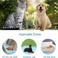 Esteira de resfriamento para animais de estimação, almofada para cães e gatos, seda fria, colchão à prova de umidade, cama para animais pequenos, almofada de verão, 5 tamanhos - comprar online
