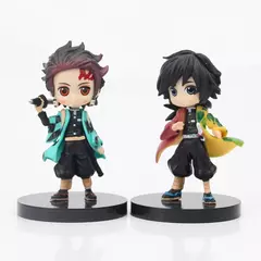 6 pçs/12 pçs/sets q posket figura atacado demônio slayer mini estatueta kimetsu não yaiba pequenas bonecas pvc decoração de mesa - loja online