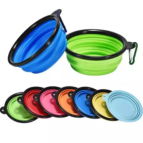 Tigela dobrável para animais de estimação, 350ml, suprimentos para cães, viagem ao ar livre, tigela portátil, tigela de comida universal para cães e gatos, tigela de água