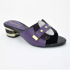 Salto alto nigeriano feminino, sapato antiderrapante de strass, sapato de dedo do pé quadrado, recém-chegados, moda para o verão e o outono - loja online