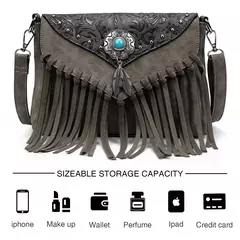 Celela design original bolsa de ombro para as mulheres couro do plutônio luxo embreagem designer bolsas ocidental bolsa franja saco do mensageiro - loja online