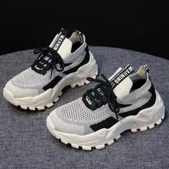 2024 novos sapatos femininos all-match malha sapatos casuais desodorante sapatos de fundo macio primavera e outono respirável tênis feminino - comprar online