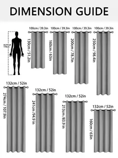Cortinas blackout sólidas com ilhós, Total Privacy cortinas para quarto, 1pc - Wolf Magazine