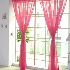 Romântico Quarto Gaze Cortina, Sala, Home Decor, Janela Sheer, Voile Cortinas, Janelas Tulle, Cortinas de porta - comprar online