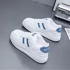 Calçado esportivo casual resistente ao desgaste para mulheres, tênis feminino respirável, sapatos brancos simples para senhora, novo, 2024 - Wolf Magazine