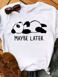 Maycaur-camiseta de manga curta para mulher, top solto com estampa de panda fofa, casual e solta, verão