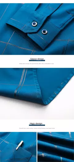 MaleArgyle-Camisas masculinas de vestido, alta qualidade, manga comprida, slim, camisa casual, gola virada para baixo, listras, single-breasted, novo - loja online