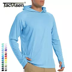 TACVASEN-Homens à Prova de UV Hoodie Manga Longa, Proteção Solar Camisetas, Respirável, Leve, Secagem Rápida, Casual Camisetas Masculinas na internet