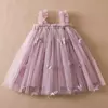 Vestido Borboleta 3D para Bebé Menina, Roupa Infantil, Festa de Aniversário, Vestidos Luxuosos Elegantes, Roupas Doce Verão, Novo, 1-5Y