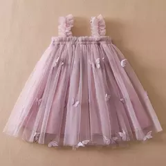 Vestido Borboleta 3D para Bebé Menina, Roupa Infantil, Festa de Aniversário, Vestidos Luxuosos Elegantes, Roupas Doce Verão, Novo, 1-5Y