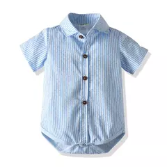 Baby Boys Gentleman Suit, roupas infantis, camisa listrada recém-nascida, shorts suspensório, roupa formal de aniversário, verão, 3-24 meses - Wolf Magazine