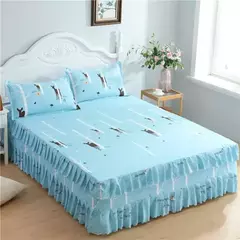 Conjunto de colcha de algodão bordado, saia de cama, fronhas, capa de folha, rei, rainha, duplo, 1.5 m, 1.8 m, 2m, 3pcs - comprar online