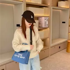Bolsa tote feminina casual lona grande capacidade bolsas femininas designer letras ombro crossbody sacos de luxo grande shopper na internet