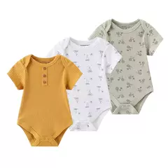 Kiddiezoom-Unisex Four Seasons Cartoon Bodysuits, Soft Cute infantil Onesies roupas, Baby Shower Gift, menino e menina, 3 pcs por lote