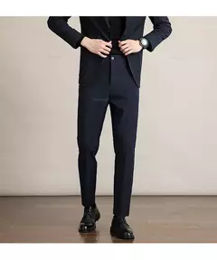 Calça casual justa masculina, cortina avançada, terno formal grosso para escritório, preto, marrom, cinza, azul, outono e inverno - Wolf Magazine