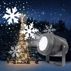 Projetor de floco de neve de natal led luzes de fadas para o quarto rotativa dinâmica lâmpada de projeção de neve branca ornamentos de ano novo interior
