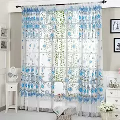 Peony Tule Cortinas para Porta e Janela da Cozinha, Jacquard Sheer Voile, Cortinas de Fios, Sala e Quarto, 100x200cm, Y, 1PC - comprar online