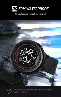 SKMEI-1841 Luxo Digital Sports Watch para homens, relógio de pulso impermeável, cronômetro, contagem regressiva, relógio militar, 1560 - Wolf Magazine