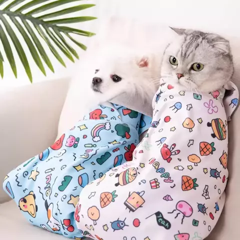 Baibu gravata gato pano mágico fixo embrulho de animais de estimação pano de gato injeção de corte de unhas anti arranhões e anti mordida